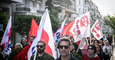 შრომის დღისადმი მიძღვნილი გაფიცვა და აქცია ათენის ცენტრში